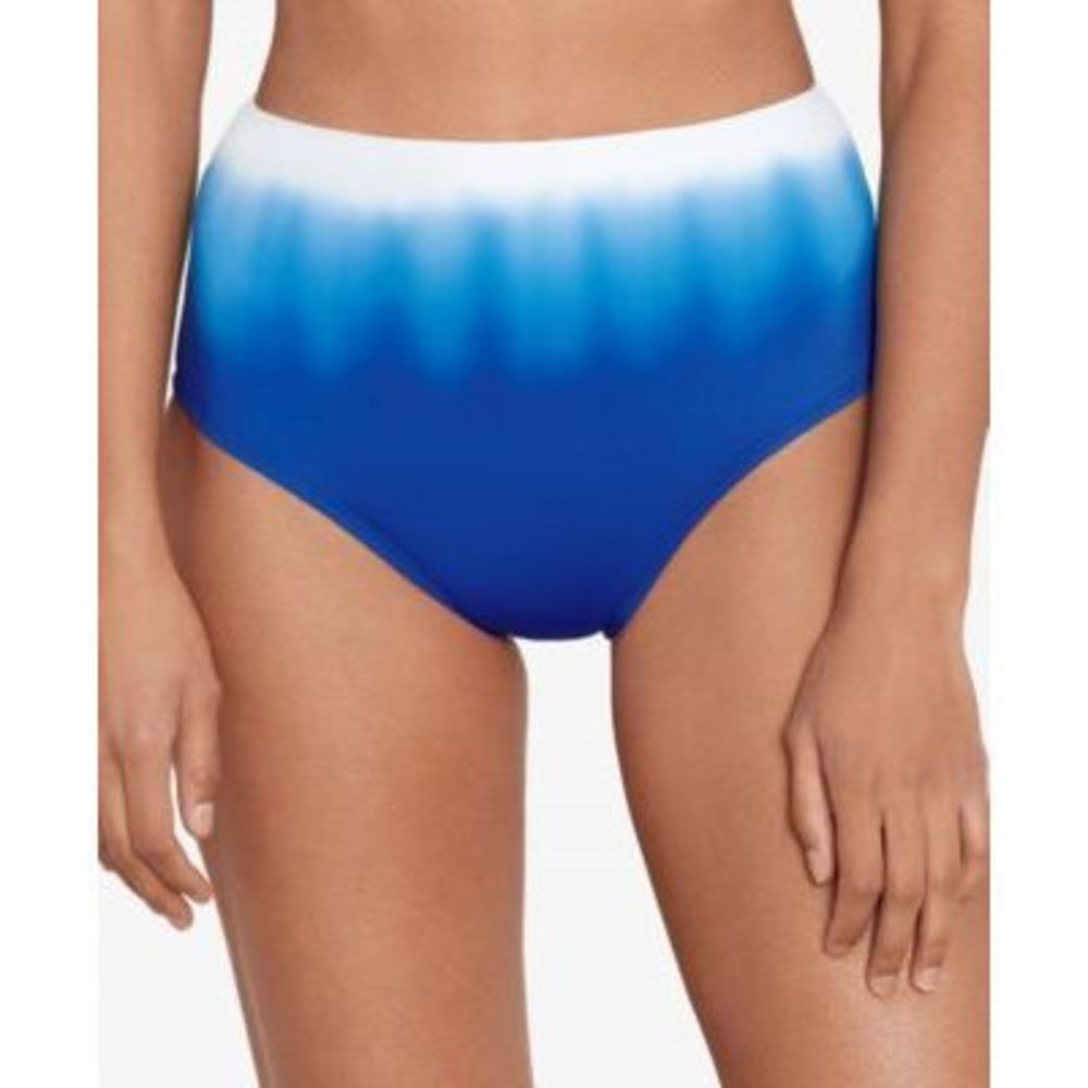 NWT Ralph Lauren Modern High-waist Bikini Bottoms In Cabana Ombre Blue 10